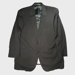 Brooks Brothers Suit Jacket Mens 48 Black Wool Blazer Notch Lapel USA Vintage